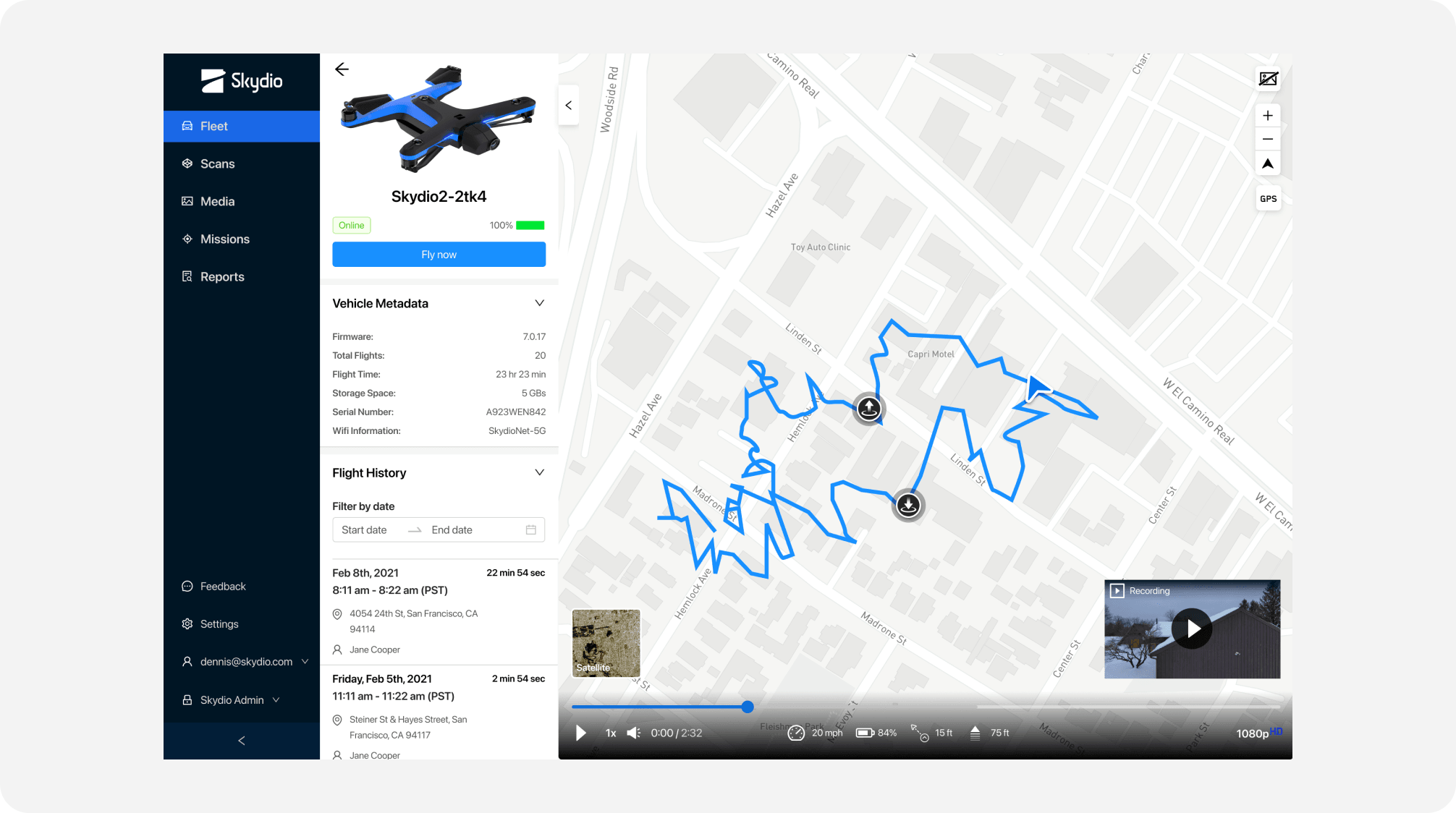 Skydio drone flight logs