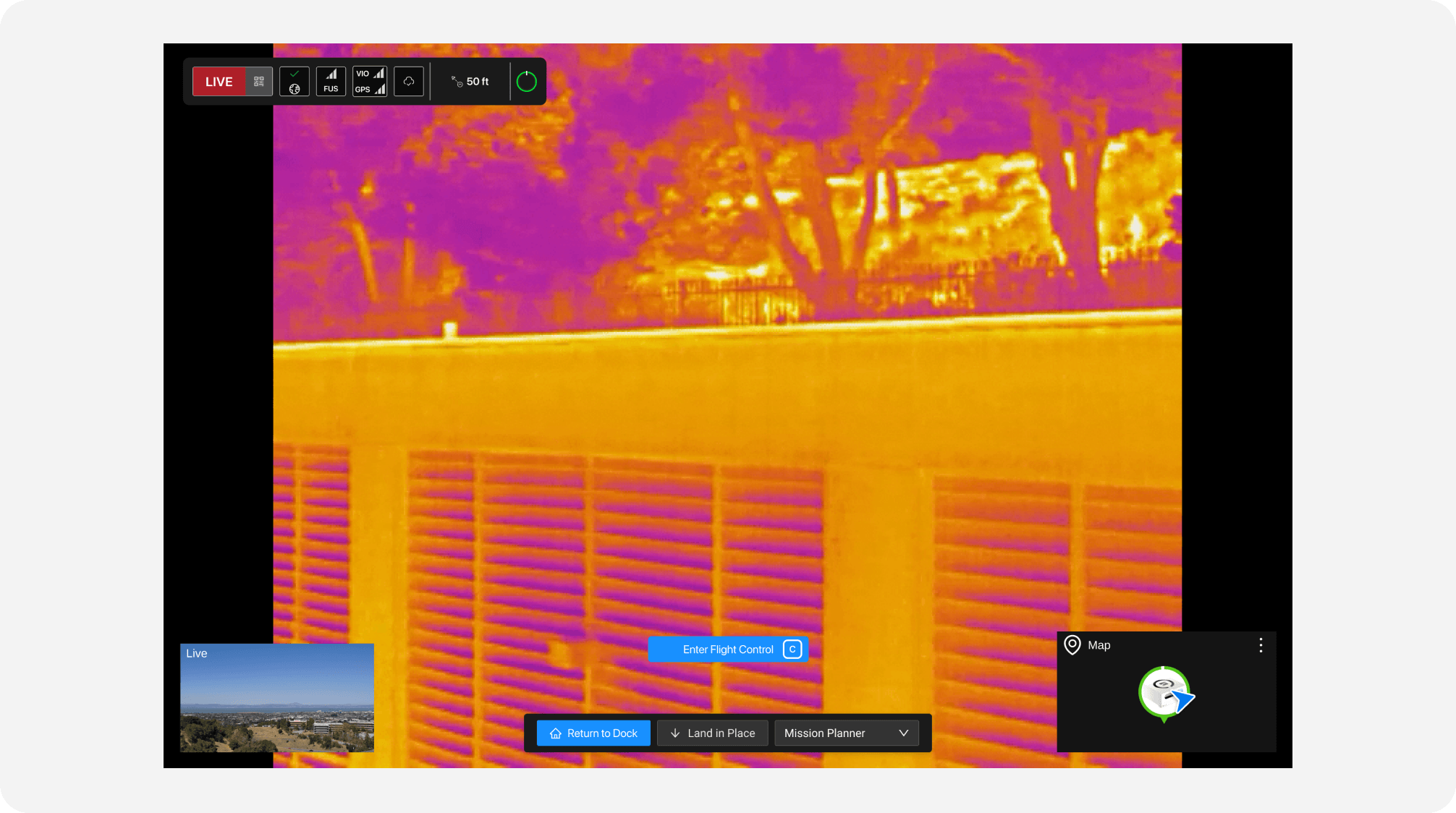 Skydio thermal livestream view
